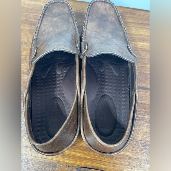 Jousen Brown Slip On Casual Lightweight Loafer Shoes Mens 9 GUC - Picture 7 of 9